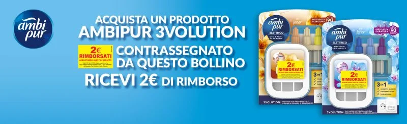 Ambipur ti rimborsa 2€ sull'acquisto!