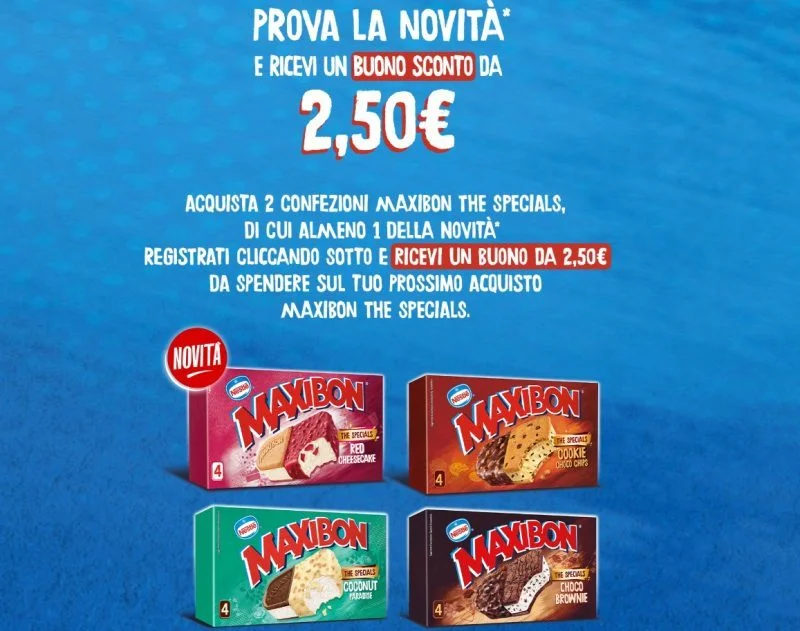 Maxibon ti regala un buono sconto da 2,50€ sui The Specials!