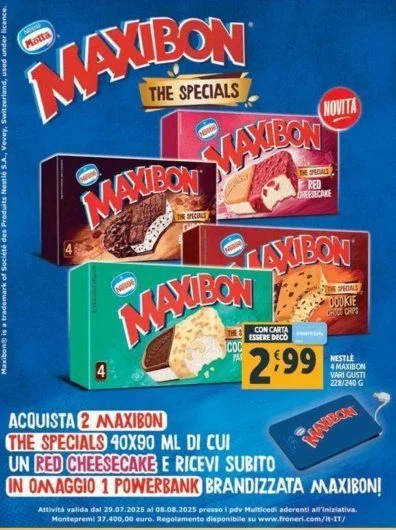 Con Maxibon ricevi subito un Powerbank in omaggio!