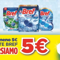 Bref WC ti rimborsa 5€ e in più puoi vincere 15 mesi di spesa gratis!