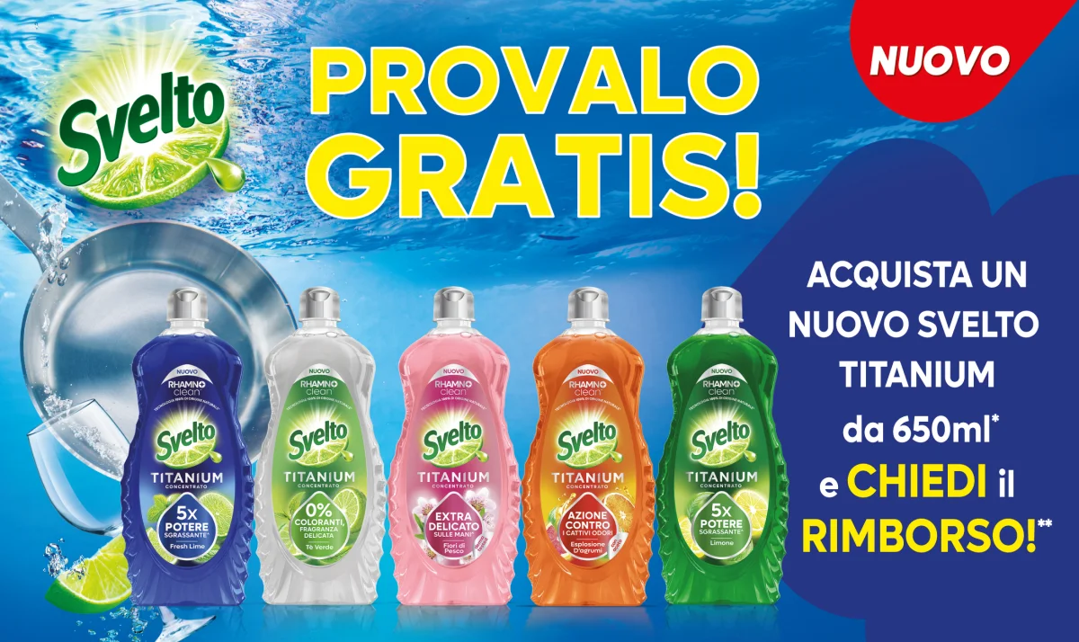 Svelto ti rimborsa fino a 3€ su detersivi concentrati e pump!