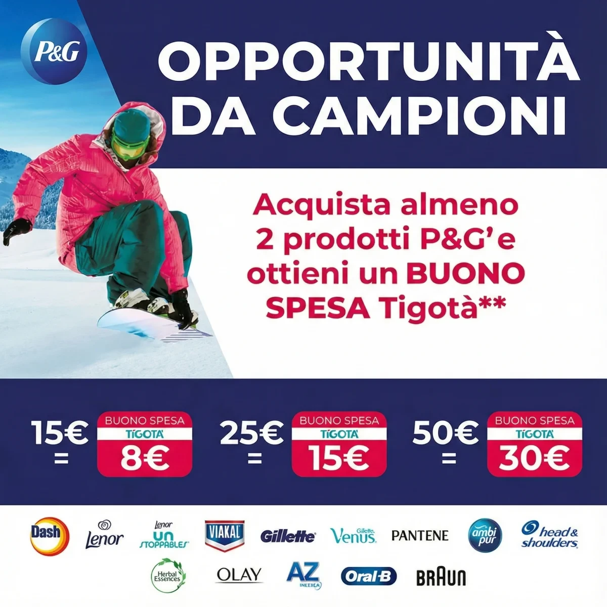 Spendi e Riprendi P&G: Cashback fino a 30€ da Tigotà