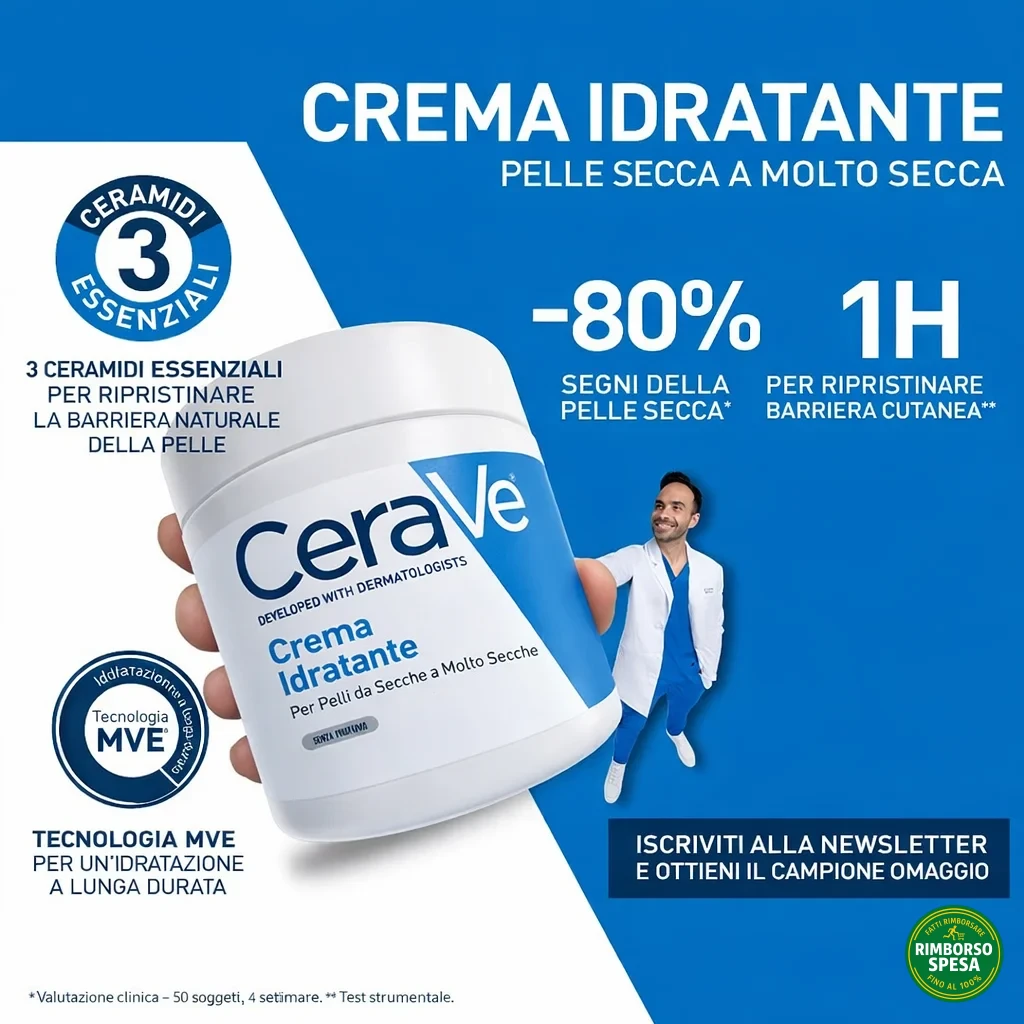 Campione omaggio CeraVe: Crema Idratante Corpo e Viso gratis