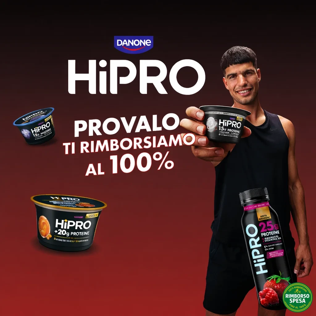HIPRO ti Rimborsa il 100% su 2 Prodotti Proteici