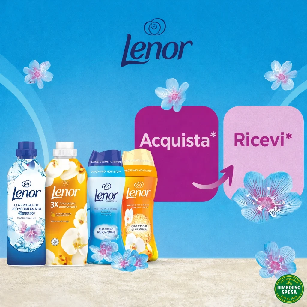 Lenor ti Rimborsa fino a 10 euro su Ammorbidenti e Profumatori