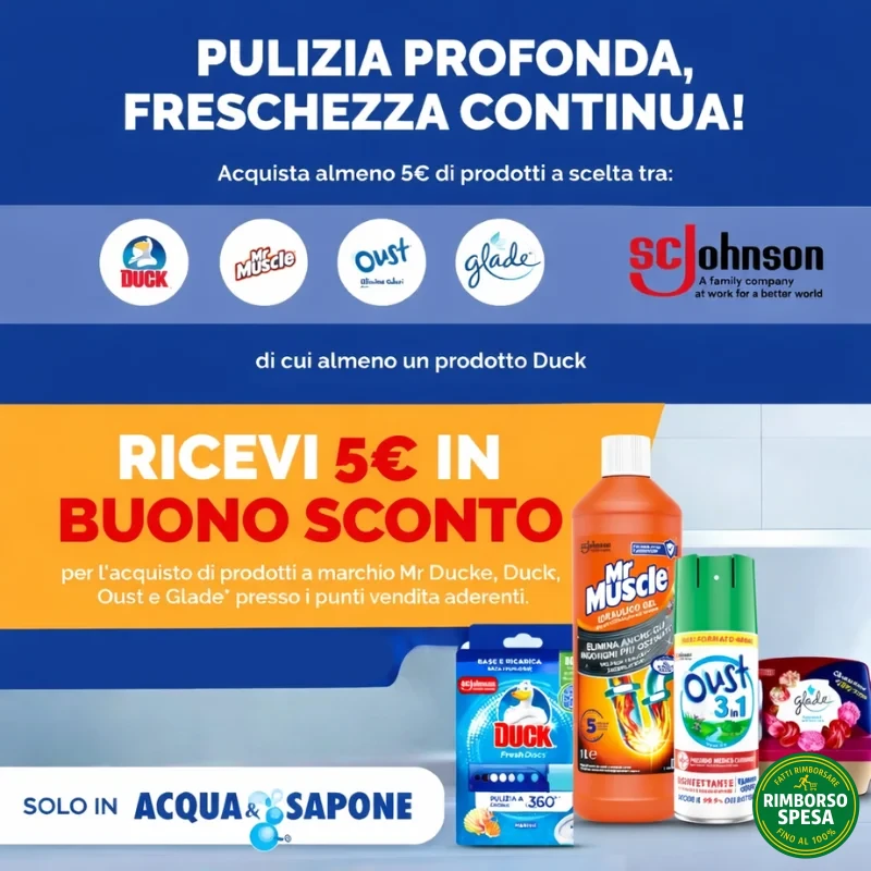 SC Johnson: Spendi 5 euro e Ricevi Buono da 5 euro